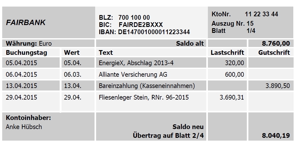 Vermögensnachweis Vermögensnachweis