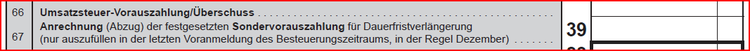 Umsatzsteuer-Vorauszahlung/Überschuss