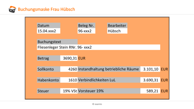 Buchungsmaske Hübsch