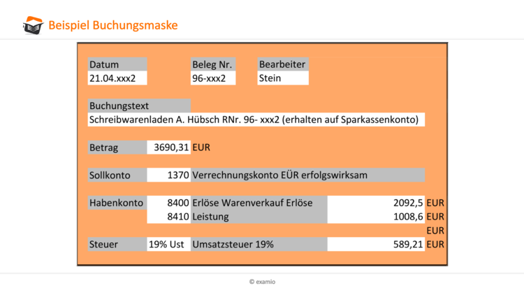 Beispiel Buchungsmaske