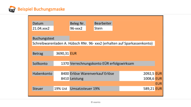 Beispiel Buchungsmaske